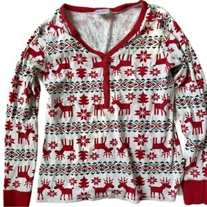 Hanna Andersson Oh Deer Henley Pajama Top